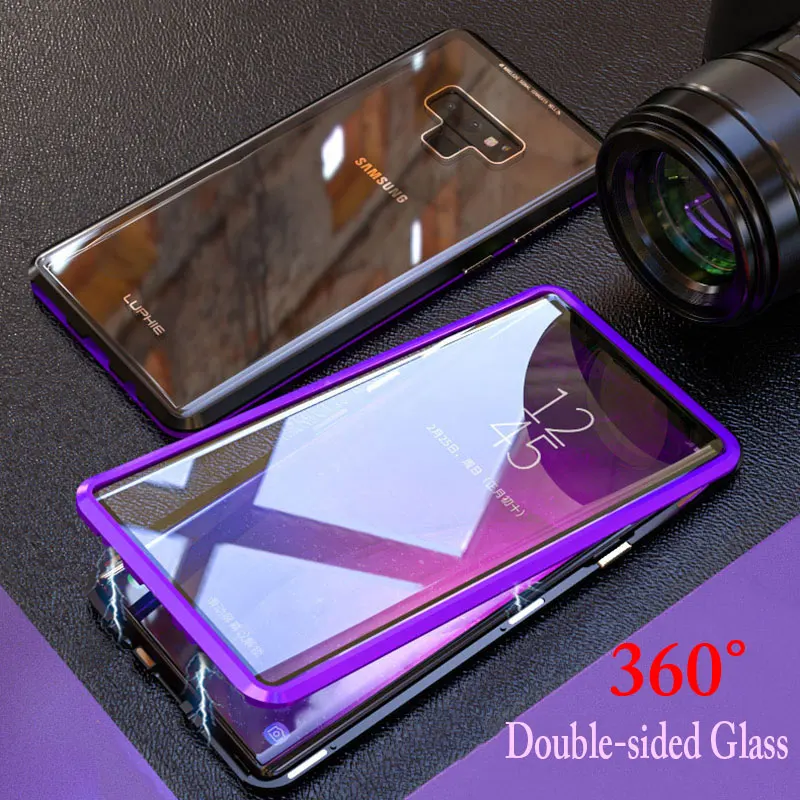 Передняя и задняя стеклянная Магнитная Крышка для samsung Galaxy S9Plus чехол 360 Роскошный
