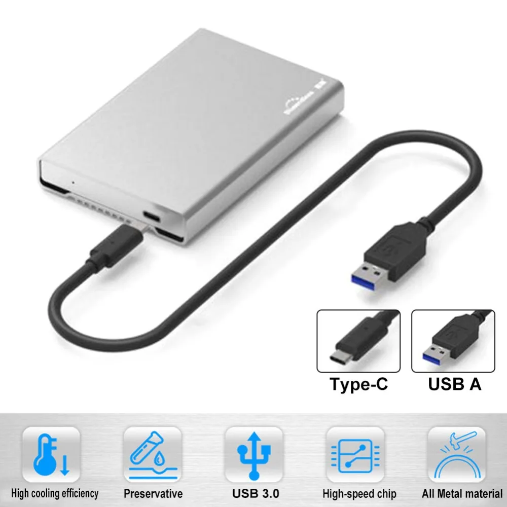 Жесткий диск 2 5 &quotвнешний жесткий USB 3 1 Тип C корпус для жесткого диска полностью