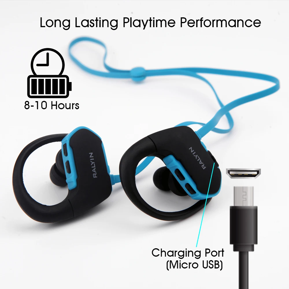 Наушники raliin M8 bluetooth 5 0 IPX7 водонепроницаемые спортивные беспроводные наушники 8