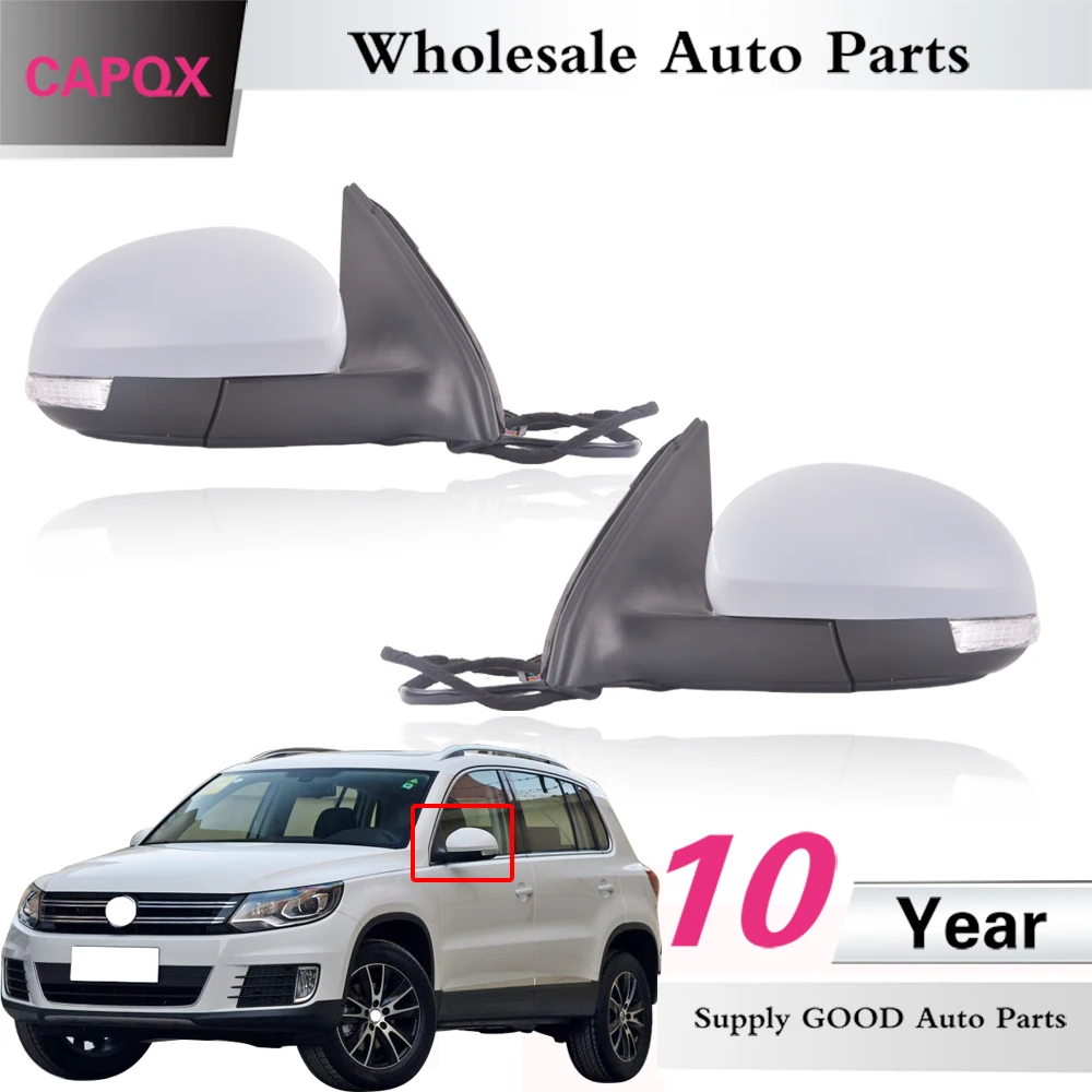 CAPQX 1 пара проводов 6/9/13 для VW Tiguan 2010 2016 внешнее зеркало заднего вида в сборе с
