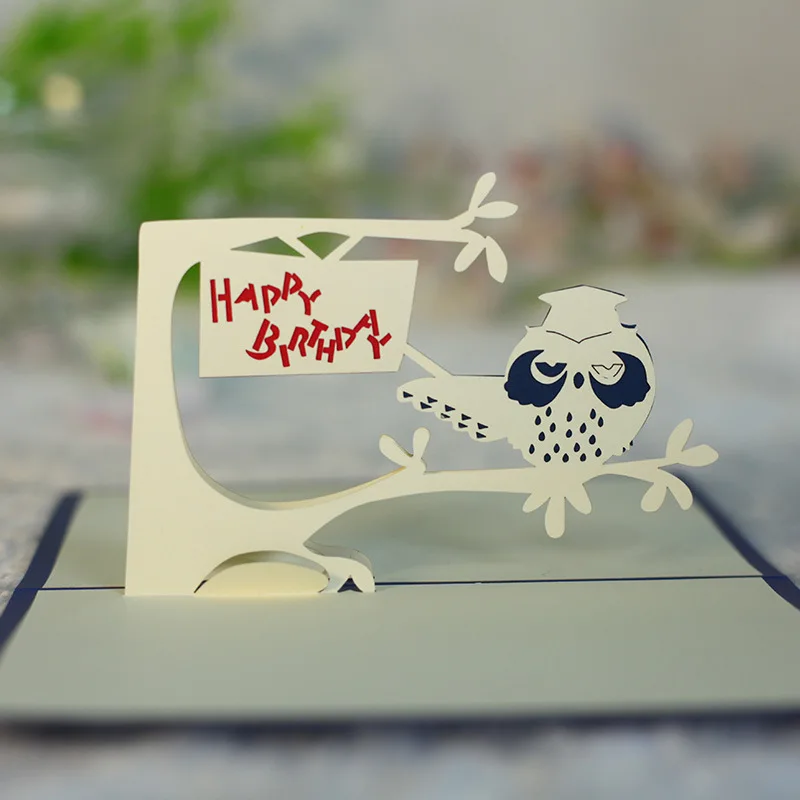 3D всплывающие карты День рождения Подарочная открытка с наклейки на конверте открытка на день рождения для фестивалей