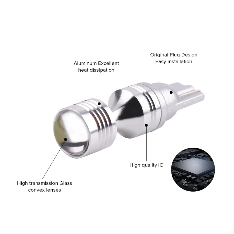 2Pcs T10 W5W LED High Bright 30W Car Clearance Light Bulbs Width signal lamps 6 CREE CSP Chips Lens Spotlight Erro Free Canbus | Автомобили