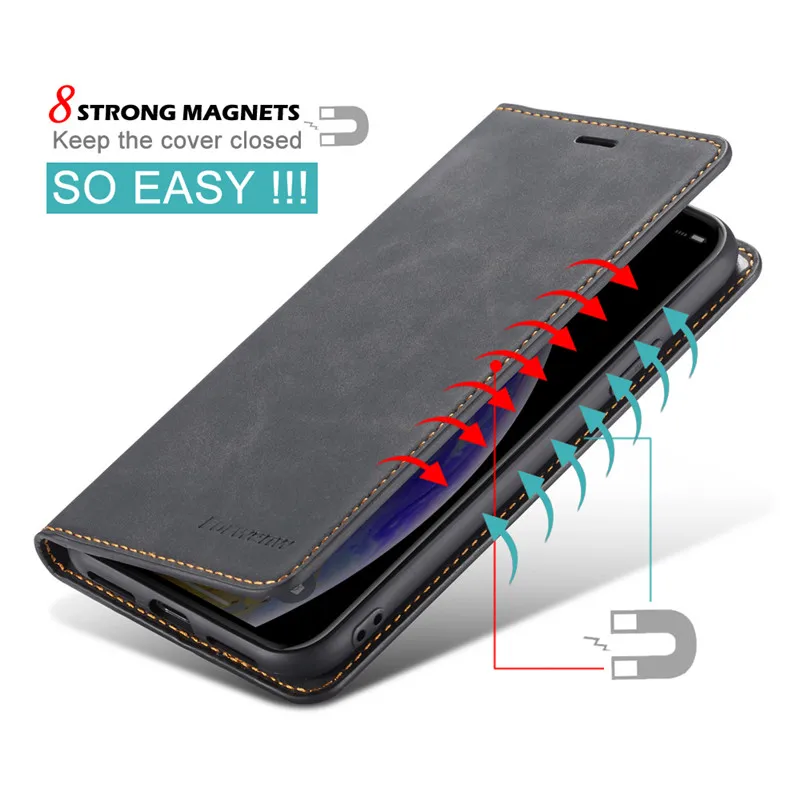 Кожаный чехол-книжка с отделениями для карт Samsung Galaxy S10 5G S8 S9 Plus S10E A750 A6 A7 A8 2018 |
