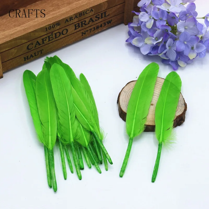 apple green Хит 20/много красивых утиных перьев 10-15 см/4-6 дюймов DIY аксессуары декоративные части окрашивание и распыление золота - Цвет: apple green