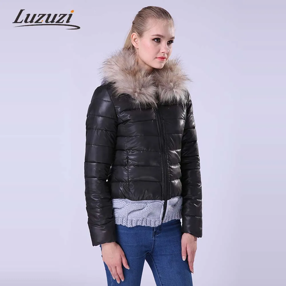 Для женщин пальто с шерстью зимнее и куртка из хлопка капюшоном модный вязаный