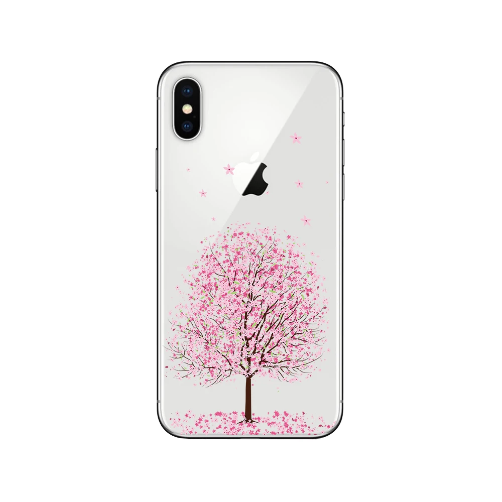 Чехлы для телефонов ciciber Cherry Blossom Tree для iphone 11 Pro XR XS MAX X, мягкий чехол из ТПУ для iphone 7, 8, 6, 6S Plus, 5S, SE, чехол