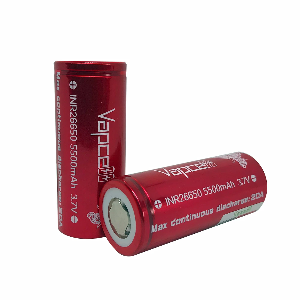 2 шт. Новый Vapcell 26650 5500 мАч 20A литий-ионная батарея 3 7 в перезаряжаемая для