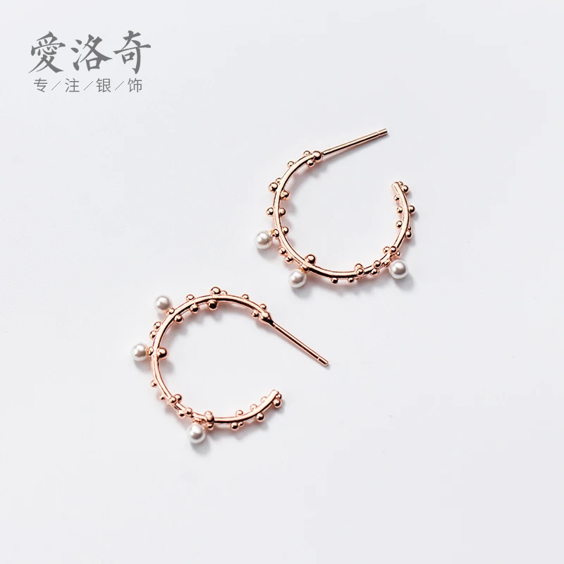 Серебряные серьги AROCH S925 Женские Простые ветви кольца для ушей милые бусы из