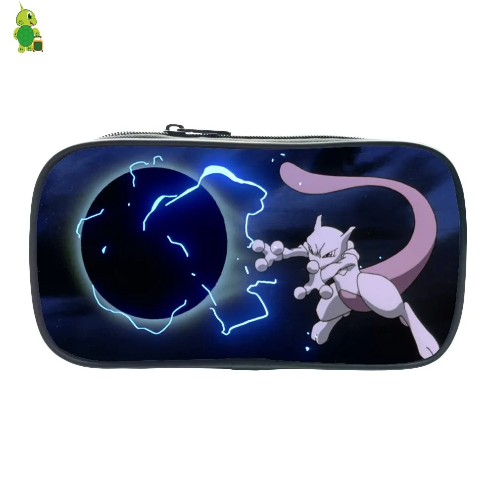 Pokemon GO Mewtwo пенал для мальчиков и девочек, дорожная сумка для макияжа, канцелярские сумки для хранения, женская мужская косметичка, детские школьные принадлежности