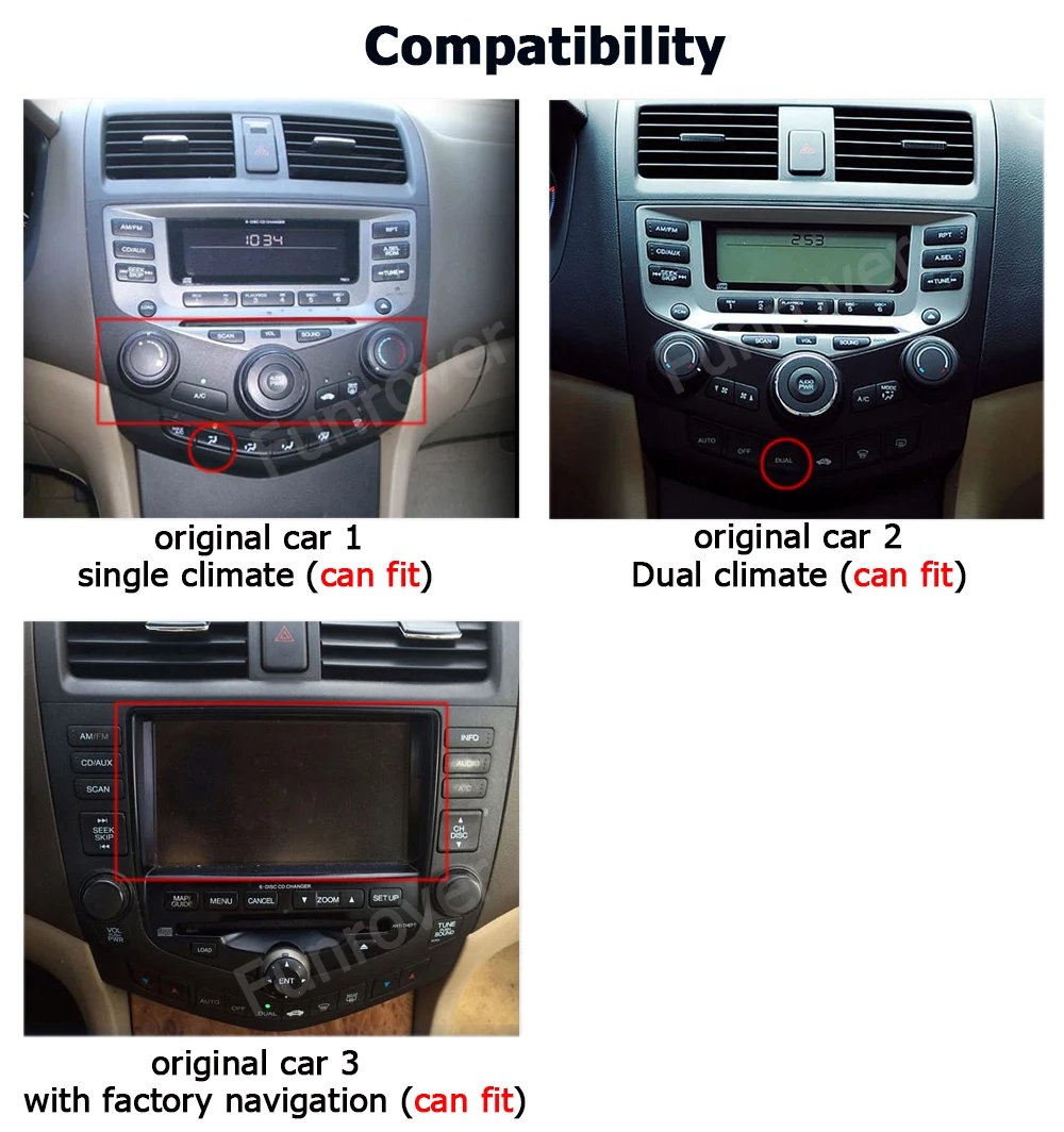 Funrover octa 8 core 2din автомобильный мультимедийный dvd-плеер android 9,0 для Honda Accord 7 2003-2007 SIM радио gps навигация стерео DSP
