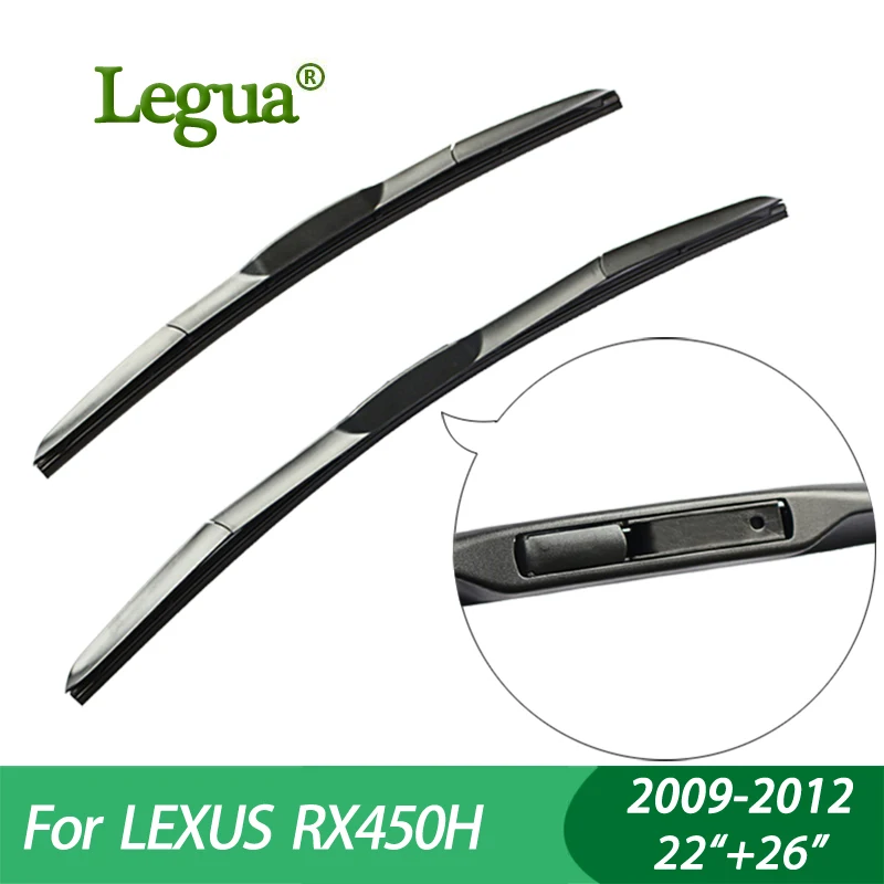 Legua Wiper blades for LEXUS RX450H(2009-2012) 22&quot+26&quot car wiper Hybrid type Rubber Windscreen Windshield Wipers Car accessory |