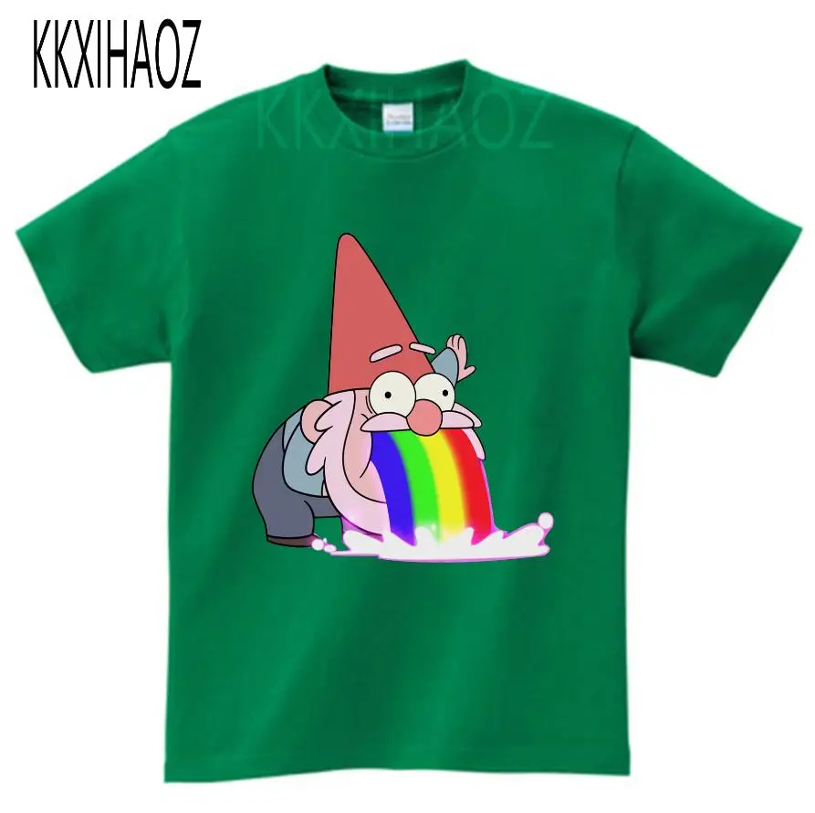 green childreT-shirt Футболка с рисунком Гравити Фолз Мэйбл Диппер для маленьких мальчиков и девочек детские летние топы с короткими рукавами, детская забавная Повседневная футболка, NN - Цвет: green childreT-shirt