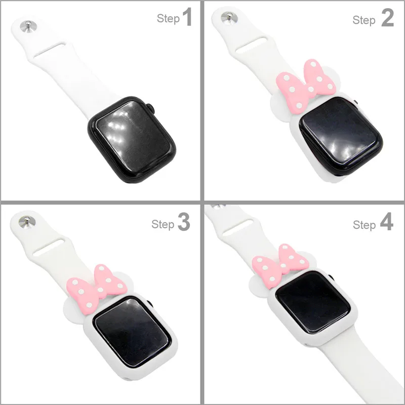 Soft Silicone Cove bumper For Apple Watch 7 6 5 4 41mm 45mm 44/40mm Cute Minnie Protective Case for iWatch 3 38/42mm Accessories