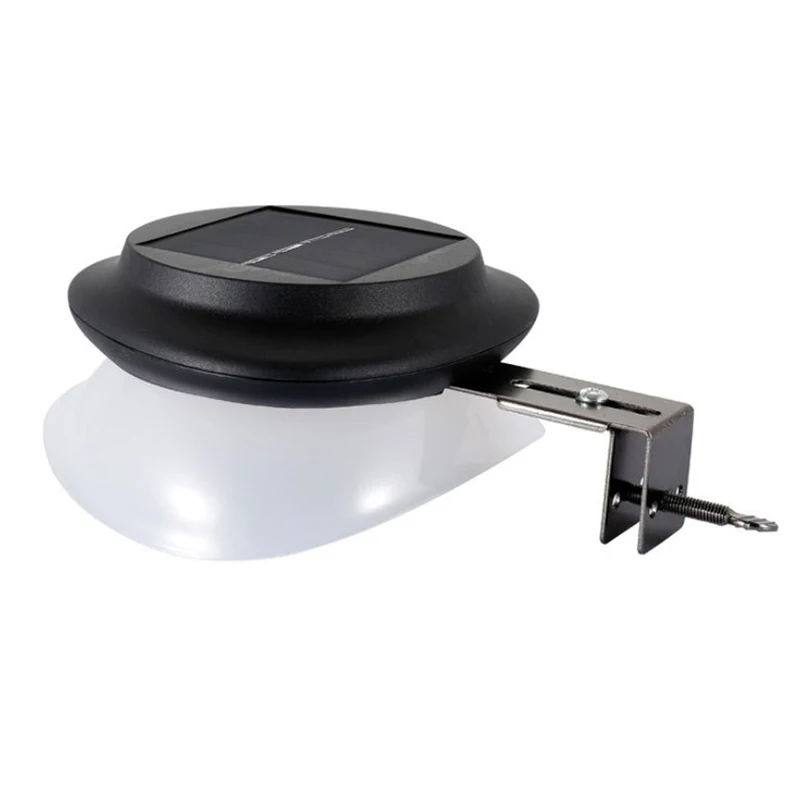 Светодиодный солнечный желоб светильник s наружный светильник ing Gutter крыша охранная лампа водонепроницаемый настенный фонарь солнечный садовый светильник для патио - Испускаемый цвет: black shell