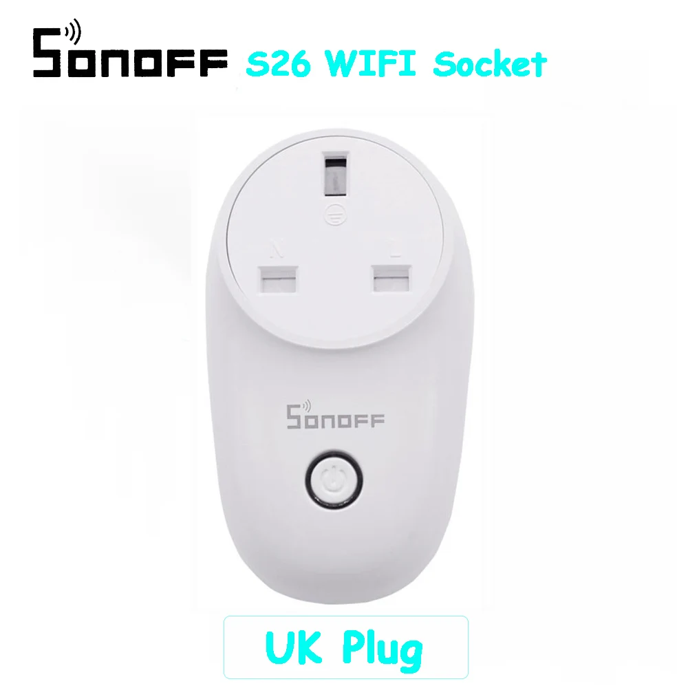 S26-UK Sonoff S26 Базовая Wi-Fi розетка беспроводной умный дом переключатель настенная вилка работает с Alexa Google Home EU/US/UK/AU штепсельный адаптер - Комплект: S26-UK