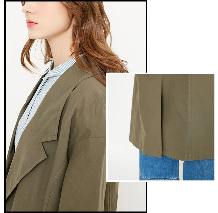 Vero Moda OL стиль с короткими рукавами чистый Женский штормовка пальто | 318121501
