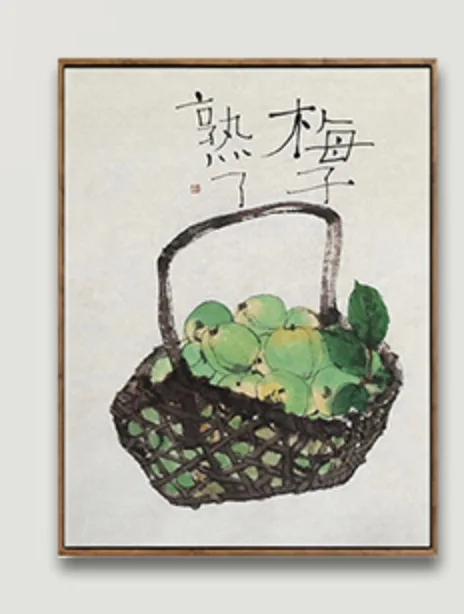 Chinese Style Lucky Food Plum Lettuce Orange Art Decorative Canvas Painting Wall Sticker Poster Home Pictures House Decor Gift | Дом и сад