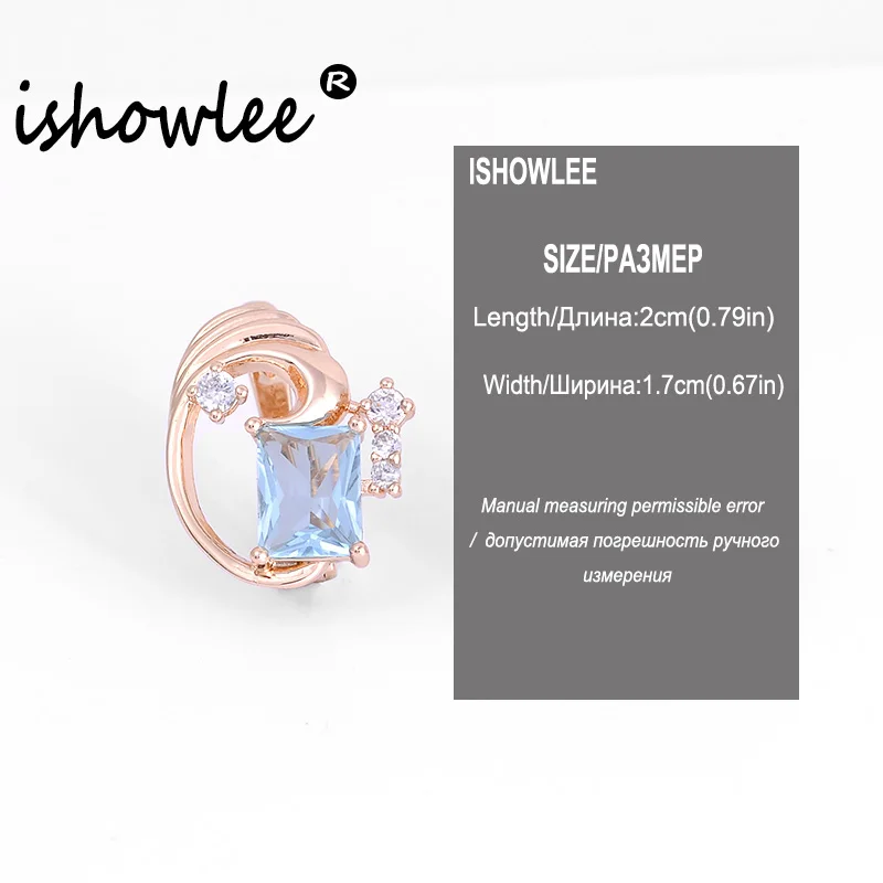 Женские серьги-гвоздики ishowie большие квадратные серьги из розового золота 585
