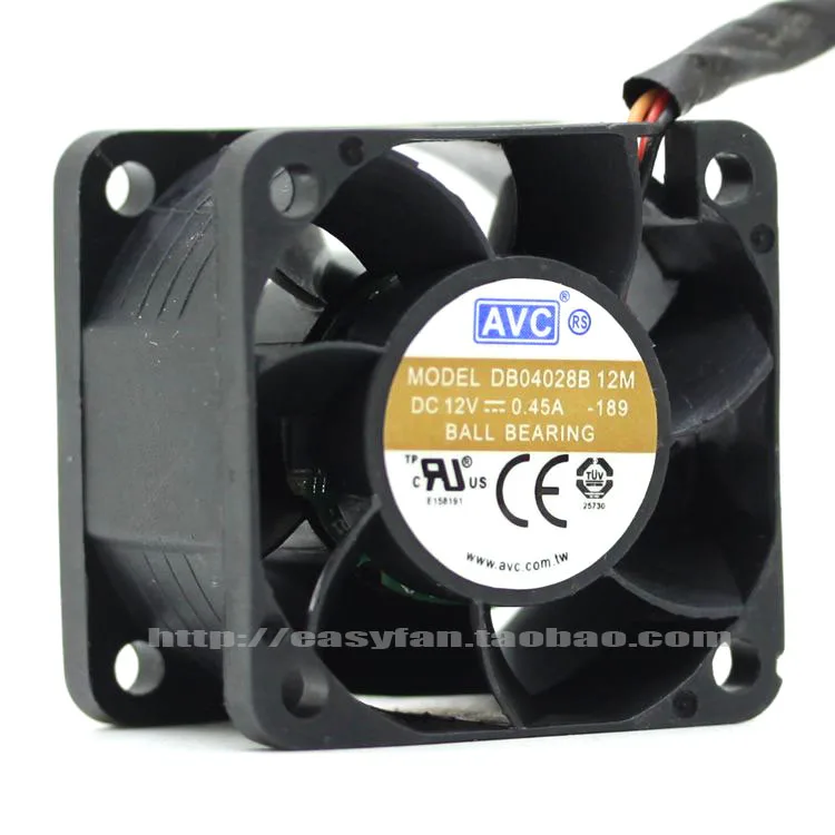 AVC 4028 DB04028B12M-189 12 V 0.45A 4 см 3PIN Сервер вентилятор охлаждения