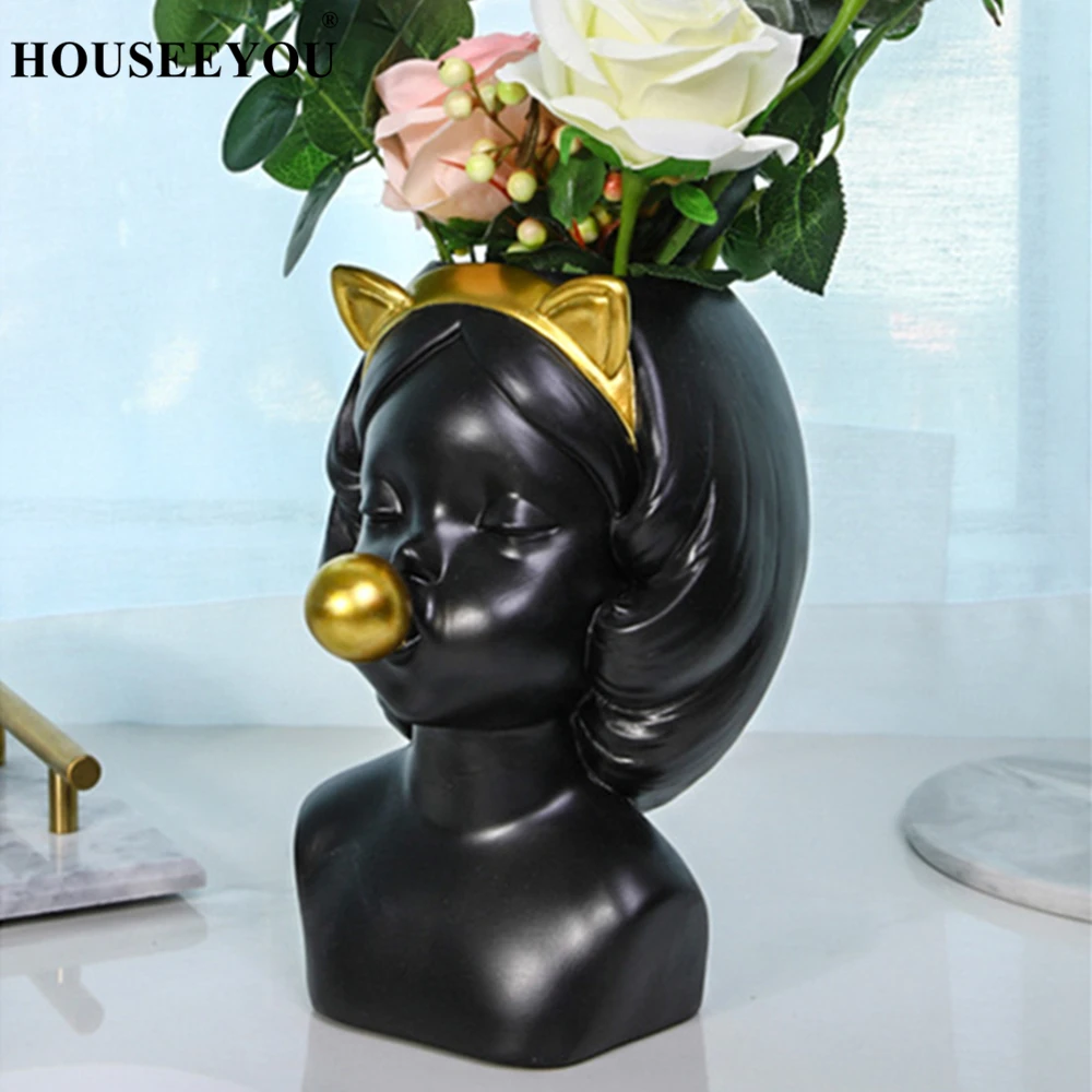 Креативная полимерная ваза цветочный горшок милая девушка жвачка для украшения