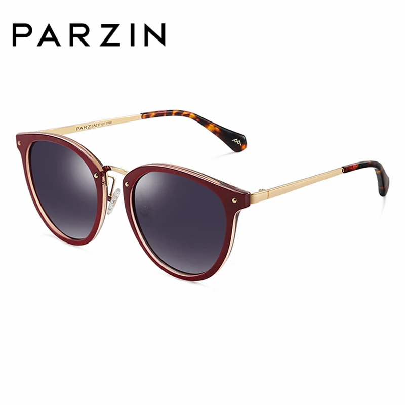 Женские поляризованные солнцезащитные очки PARZIN, Luxury Brand Retro женские высококачественные старинные цветное зеркальное покрытие пляж солнцезащитный козырек - Цвет линз: Gray
