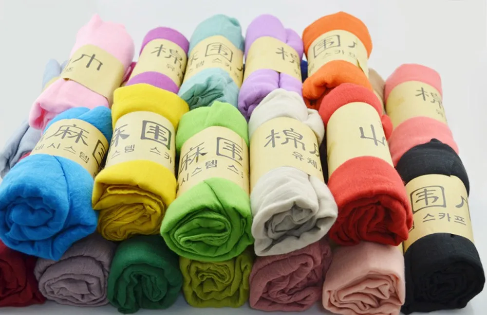 Шарф женский зимний/осенний шарф карамельного цвета шали из льна и хлопка теплый