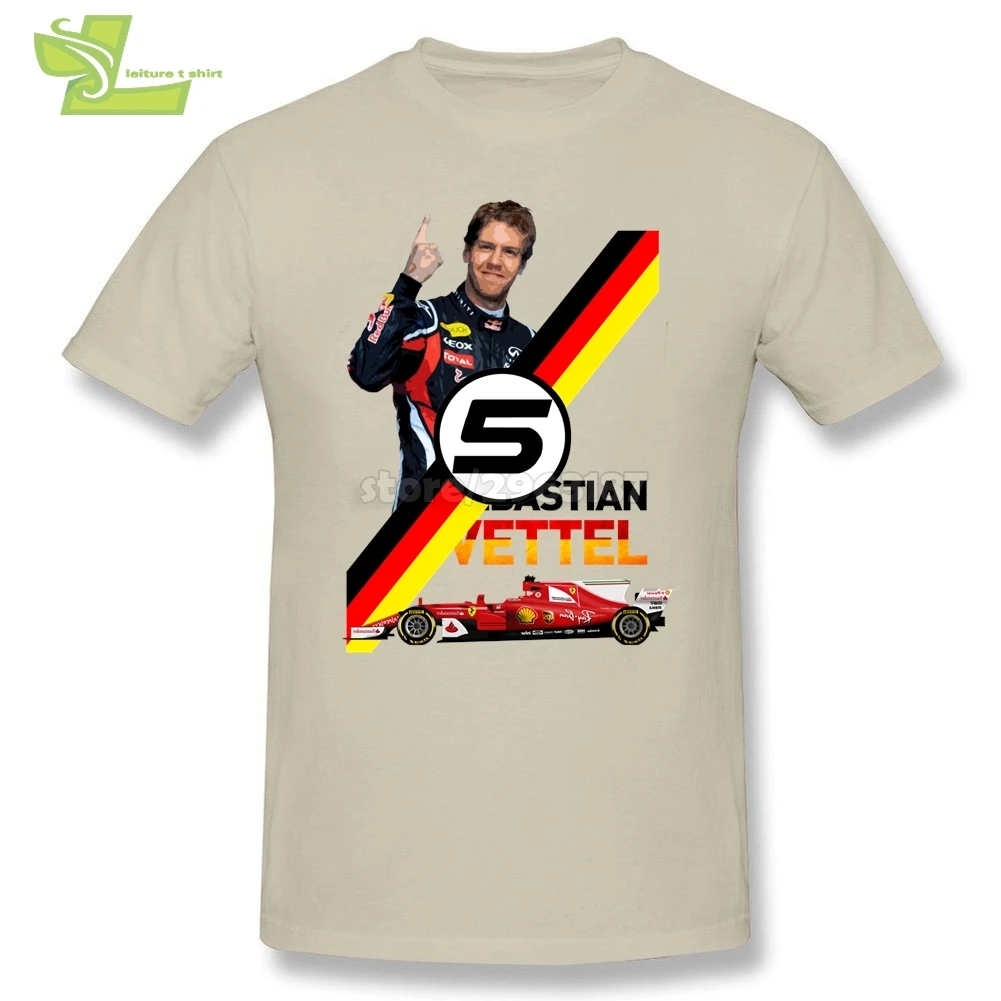 Мужская футболка с коротким рукавом Sebastian Vettel Driver хлопковая Футболка круглым