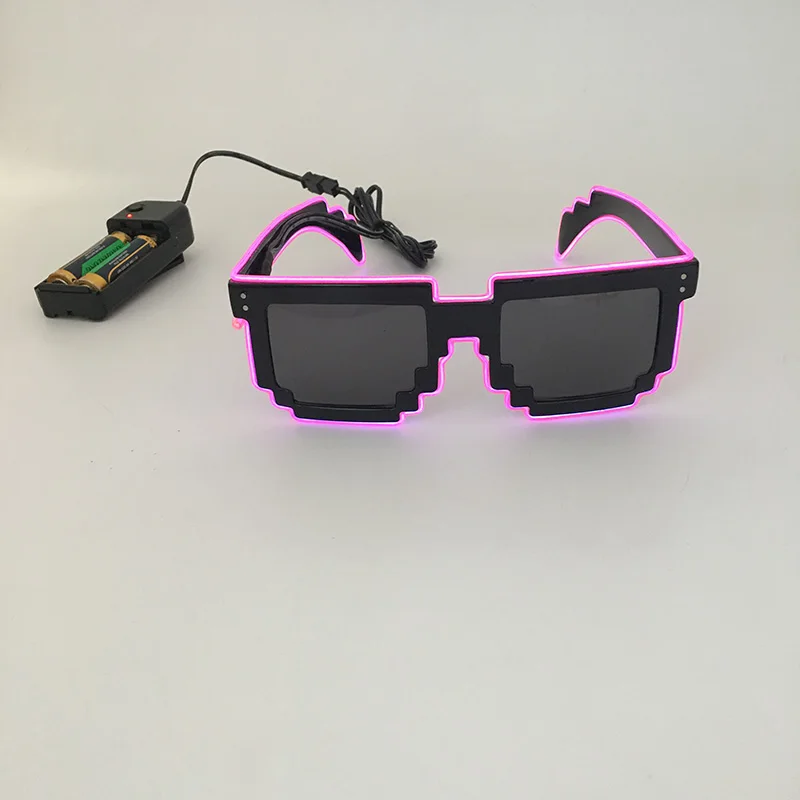 DIY цветные очки пиксельный светильник El Wire Led мигающие очки EDM EDC Rave вечерние очки Аксессуары для глаз солнцезащитные очки