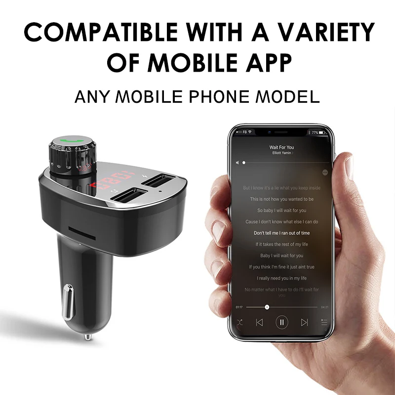 G13 Wireless Car Kit Bluetooth MP3 Music Player Hands-free Calling with Dual USB Intelligent Fast Charging Charger | Автомобили и