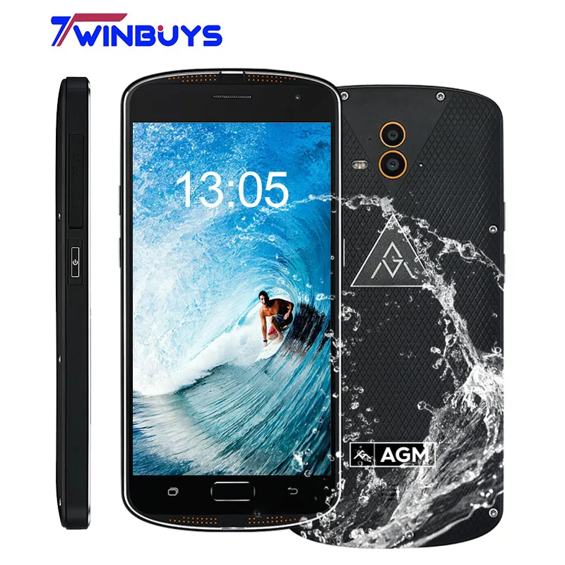 AGM x1 IP68 Водонепроницаемый мобильный телефон 5.5 &quotQualcom Octa core 4 ГБ + 64 5400 мАч 13MP