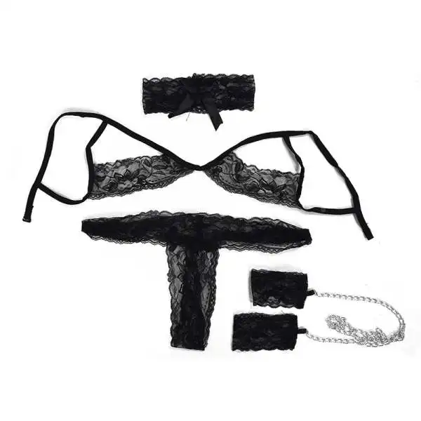 Кружева сексуальные женщины бюстгальтер набор нижнего белья Открыть