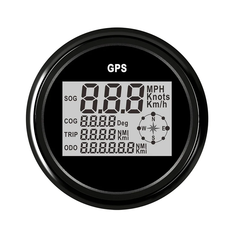 BN 85 мм Лодка Цифровой Автомобильный gps Спидометр 8 цветов с подсветкой для автомобиля мотоцикла трактора грузовика UV ATV 0~ 999 MPH, узлы, км/ч регулируемые - Цвет: BN