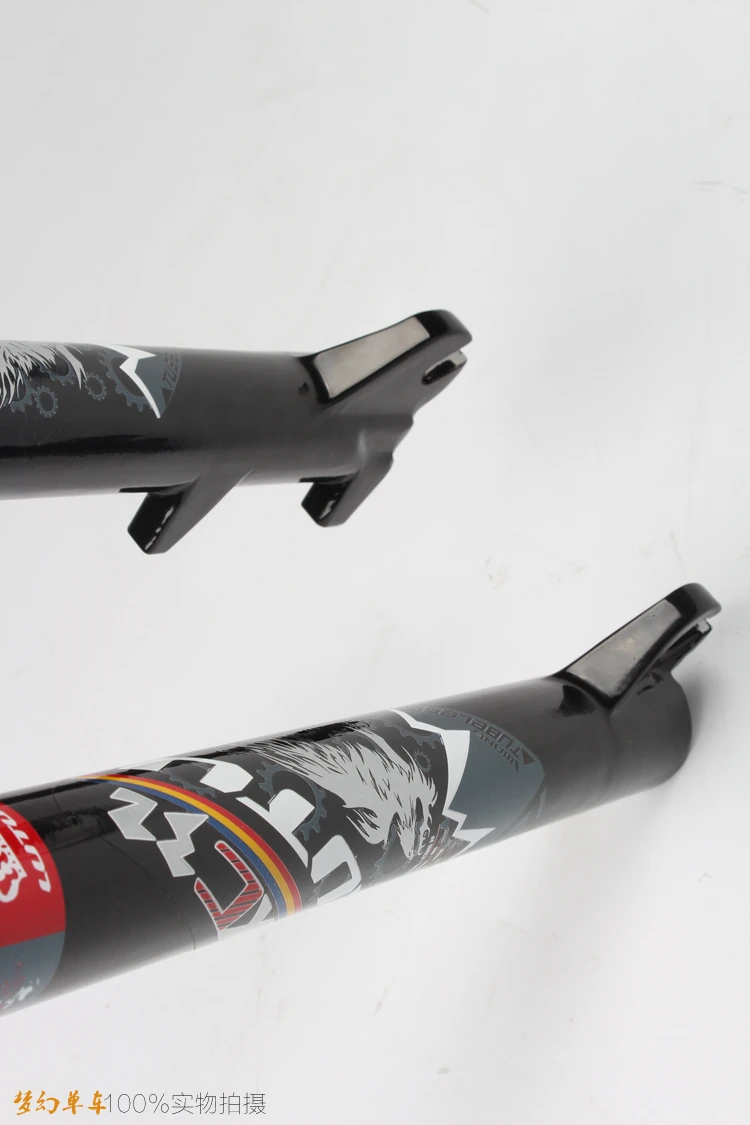MTB горный велосипед воздушный газ давление шок вилка 26 дюймов передняя вилка плечевой замок золото черная трубка