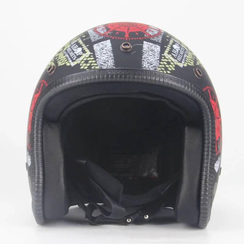 Мотошлем с открытым лицом винтажный черный для езды на мотоцикле | Автомобили и