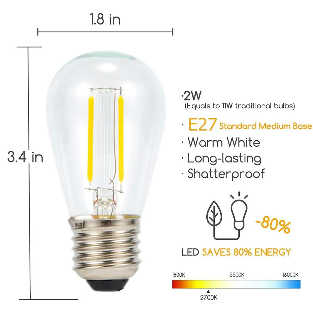 Ретро Edison led светильник лампочка E27 для солнечной люстра аксессуары|Светодиодные