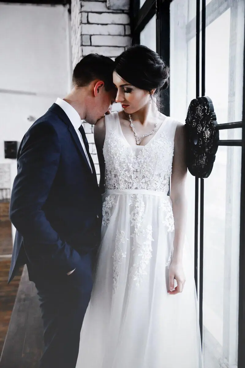 Новое поступление, Элегантное свадебное платье, Vestido de Festa, платье трапециевидной формы с аппликацией, платье со шлейфом и шнуровкой, стильное платье для путешествий и фотосессии