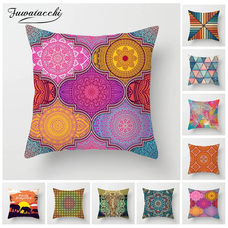 Чехол для подушки Fuwatacchi с романтической мандалой плетеный геометрический чехол