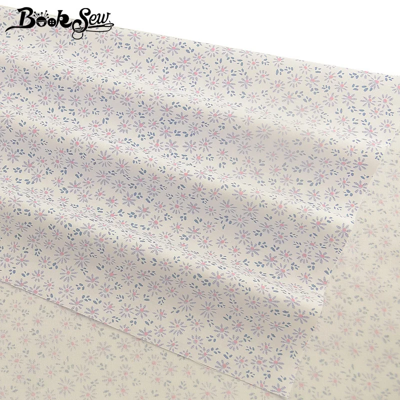 Booksew 100% хлопковая ткань с цветочным узором бежевая саржевая принтом для