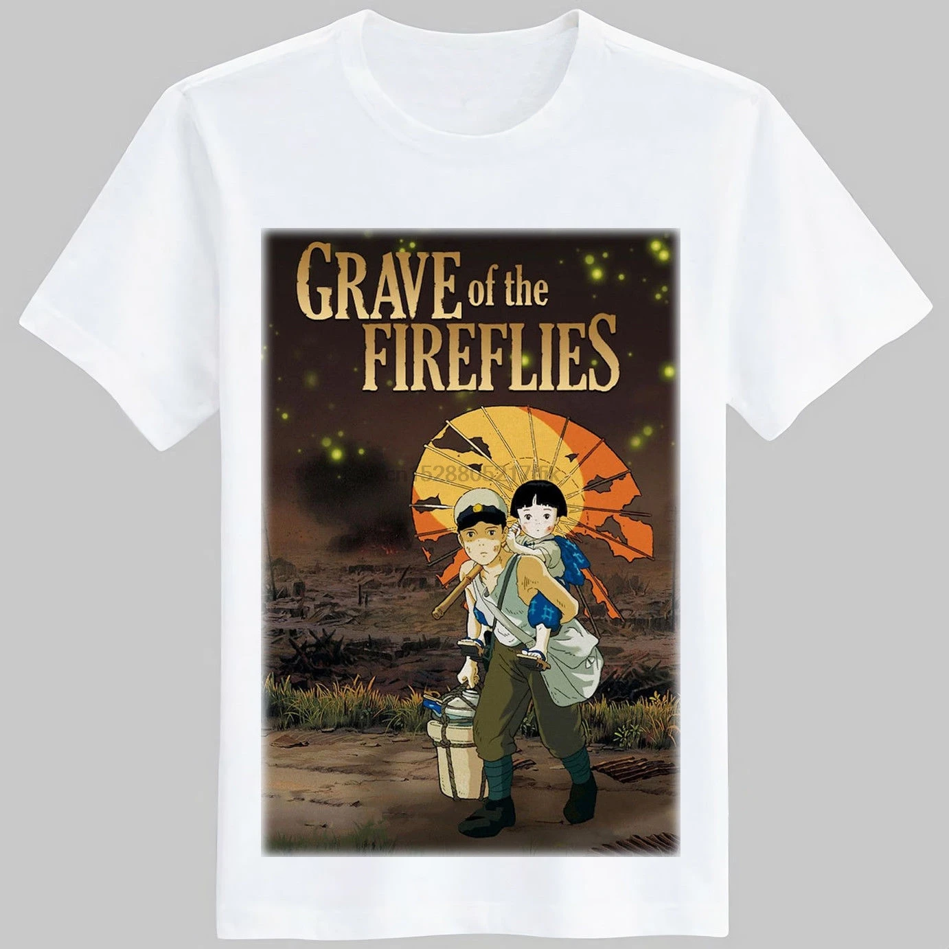 Grave Of The Firefly Classic 80S плакат в стиле аниме фильм Футболка размер S до 4Xl| |