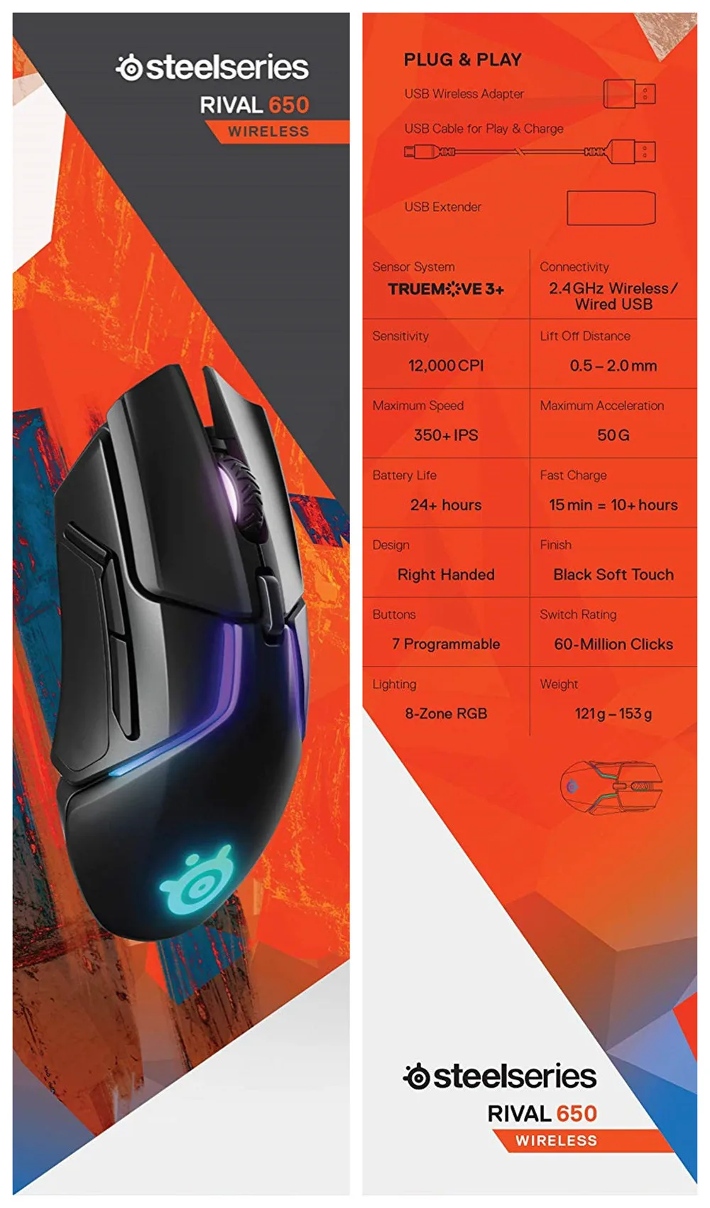 Steelseries Rival 600 игровая мышь TrueMove3+ двойной оптический сенсор RGB взвешиваемая профессиональная FPS мышь