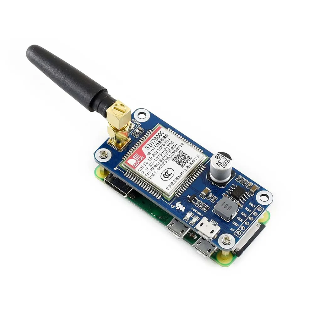 Шляпа Waveshare NB-IoT/eMTC/EDGE/GPRS/GNSS для RPi Zero/Zero W/Zero WH/2B/3B/3B + на основе SIM7000C поддерживает TCP