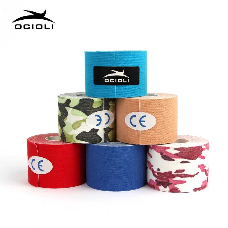 6 шт. 5 см* 5 м кинезио лента Спорт Мышцы наклейки Kinesiotape Roll эластичный клейкий хлопковый бинты штамм травмы Поддержка