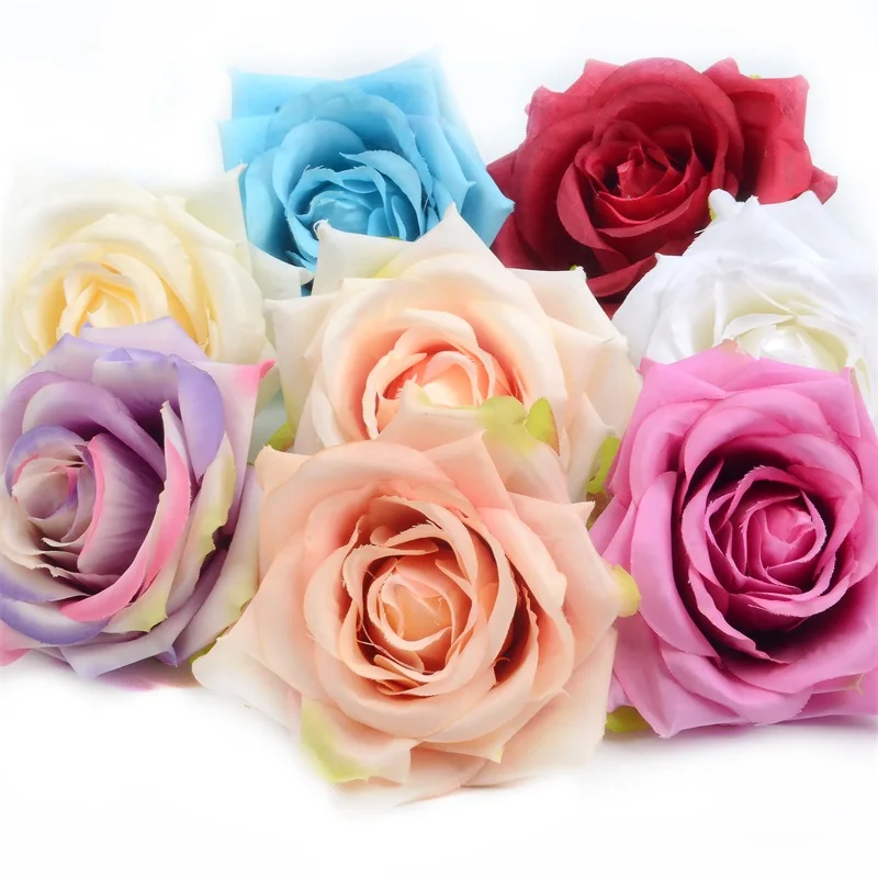 5 шт. 8 см искусственные шелковые розы цветочные головки для свадебного украшения