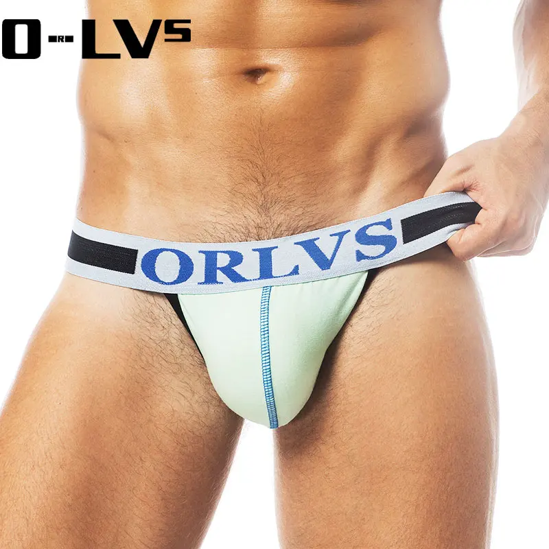 C Мужское нижнее белье 4 шт. ORLVS jockstrap хлопковое сексуальное мужское Cueca мужские