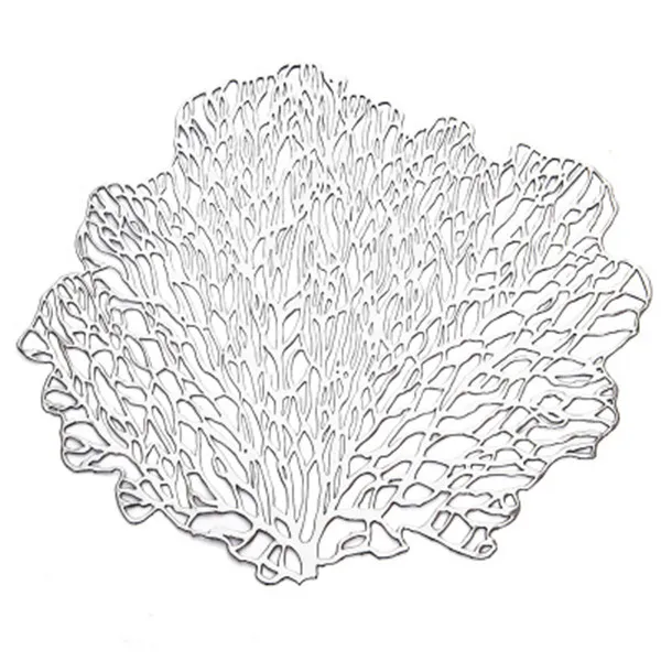 silver Коврик для столового стола, полый коврик из ПВХ листа, водонепроницаемый Теплоизоляционный нескользящий салфетки под тарелки полосатые шикарные креативные коврики 1 шт - Цвет: silver