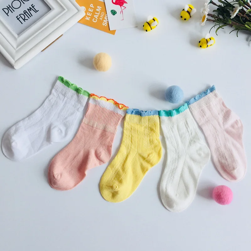 1 пар/лот хлопковые детские носки высокого качества однотонные дышащие
