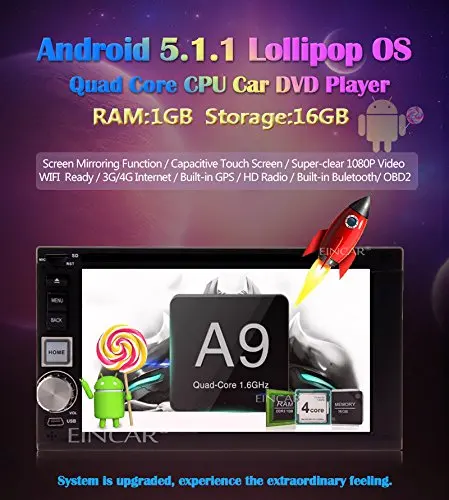 Android 5 1 двойной автомобильный dvd-плейер DIN аудио FM AM монитор радио приемник