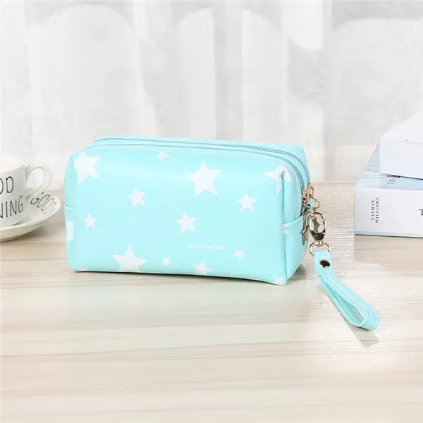 blue PURDORED 1 шт. 2 слоя звезда Косметичка женская сумка для макияжа в путешествии туалетный мешок Красота косметический Органайзер несессер дропшиппинг - Цвет: blue