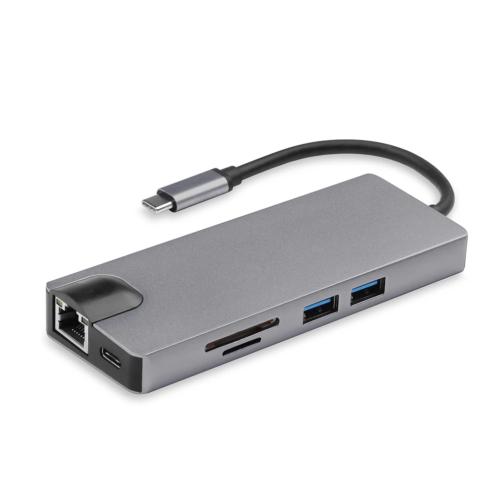 USB концентратор на 3 0 HDMI совместимый слот для SD TF Type C зарядный порт VGA Lan RJ45
