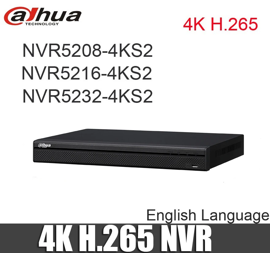 Сетевой видеорегистратор DaHua мобильный телефон 4K видео наблюдения NVR NVR5208-4KS2 NVR5216-4KS2 NVR5232-4KS2 8/16/32 Каналы H.265